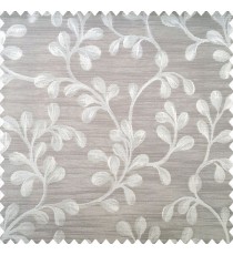 Grey and beige color beautiful natural hanging leaf designs texture horizontal lines polyester main curtain
